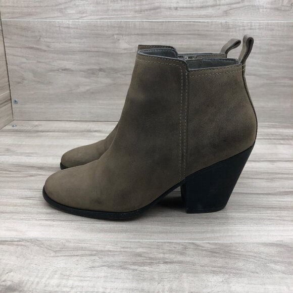 Cole Haan Ankle Boots Women's 6.5B Chesney Taupe Leather Side Zip Booties - Picture 2 of 11